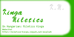 kinga miletics business card